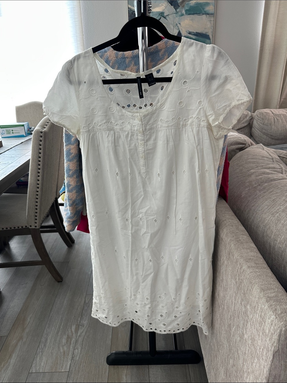 MNG  White Eyelet Cotton Tunic